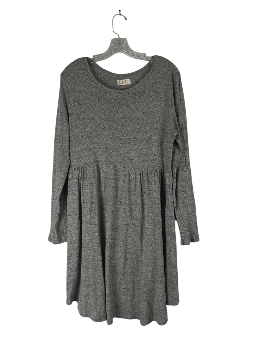Maurices 24/7 Mini Dress Women's M Heathered Gray Pockets Long Sleeve Casual